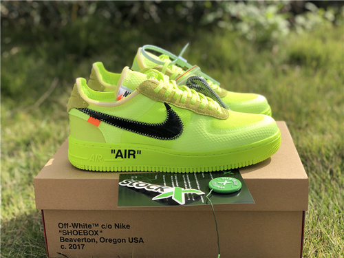 OFF-WHITE X NIKE Air Force 1 _VOLT_ Super Alliance_ Apple Green_ Item No.-b9b0fdd7